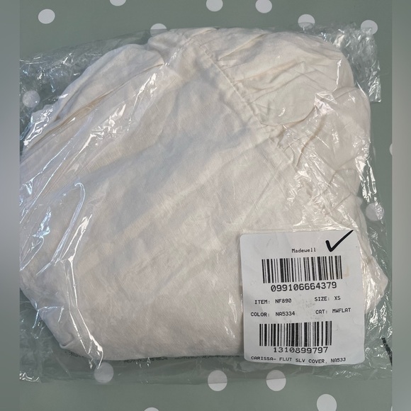 Madewell Linen Blend Flutter Sleeve Tiered Mini Dress NF890 Cream XS - Picture 9 of 9